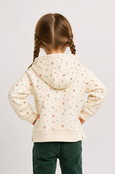 FELPA NEONATA ZIPPY FELPATA CAPPUCCIO FULL ZIP SPACCHI STAMPA ART. ZBGAP0201-26016