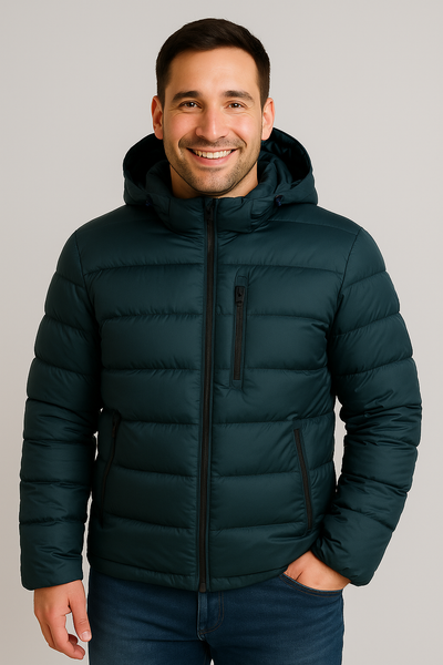 GIACCONE IMBOTTITO UOMO RAGAZZO CAPPUCCIO STACCABILE MARCA SEA BARRIER ART. OPEL-98C