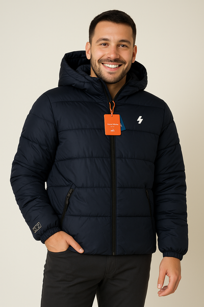 GIUBBINO UOMO ZIP CAPPUCCIO TASCHE PILE POLSINI COULISSE MARCA SUPERDRY ART. M5011827A