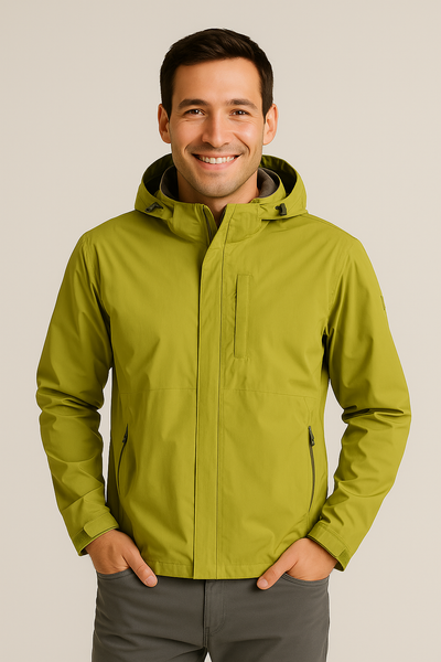 GIUBBINO UOMO ZIP CAPPUCCIO TASCHE LEGGERO TRASPIRANTE ANTIVENTO MARCA SEA BARRIER ART. DALMATA
