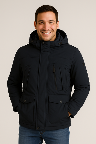 GIACCONE UOMO ZIP BOTTONI CAPPUCCIO TASCHE MARCA SEA BARRIER ART. WINTER-02M