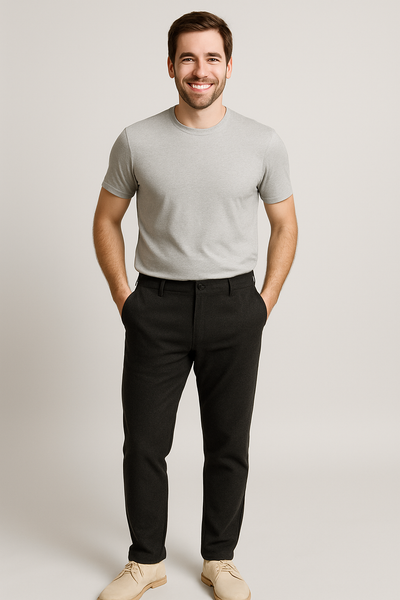 PANTALONI UOMO RAGAZZO JERSEY SLIM FIT MARCA A&P BIANCHI ART. 03779
