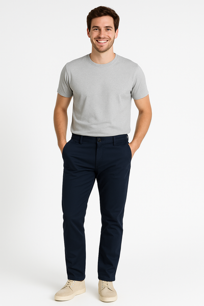 PANTALONI UOMO ZIP BOTTONE GANCIO TASCHE MODERN FIT LEGGERO MARCA BUGATTI ART. 1423 36301