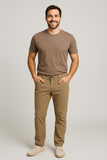 PANTALONE UOMO LUIGI MORINI COTONE ELASTICIZZATO TASCHE BOTTONE ZIP ART. 4344 MIKE