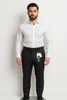 PANTALONI UOMO MISTO LANA ZIP BOTTONE GANCIO DR4 TASCHE MARCA A&P BIANCHI ART. 44 4 2803