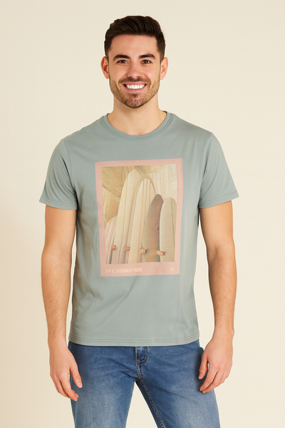 T-SHIRT UOMO GIROCOLLO STAMPA PURO COTONE MANICA CORTA  LOSAN ART. LMNAP0103-2501