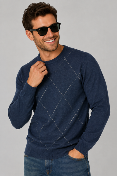MAGLIONE UOMO SPORTING MARE GIROCOLLO LOSANGHE LANA ART. 3810/80