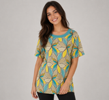 T-SHIRT DONNA TAGLIE OVER GAIA ELEGANTE MANICA CORTA FANTASIA  PIU ART. 532