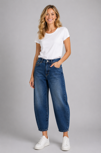 JEANS DONNA ZIP BOTTONE TASCHE LARGO MARCA LOSAN ART.22E9013AL