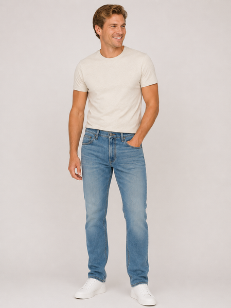 JEANS UOMO  ELASTICIZZATO CINQUE TASCHE MISTO COTONE LEE ART. DAREN POWDER L707ICC24