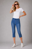 JEGGINGS DONNA ELASTICO TASCHE TRE QUARTI LARGHI STRASS MARCA EMANUELA COSTA ART.EC6482