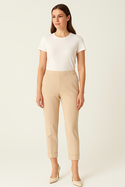 PANTALONE DONNA EDAS EELASTICIZZATO RISVOLTO TASCHE ELASTICO ART. PLEIADE
