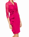 ABITO DONNA RAGAZZA CERIMONIA ELEGANTE TUBINO PIZZO FIORE MARCA CARLA RUIZ ART.94500
