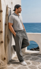 PANTALONE TUTA UOMO CAMPAGNOLO TAGLIE OVER  JERSEY TASCHE ELASTICO COULISSE COTONE ART. 42020-7