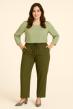 PANTALONI DONNA ELISA CASTELLI TAGLIE OVER ELASTICO COULISSE TASCHE ART. 1891