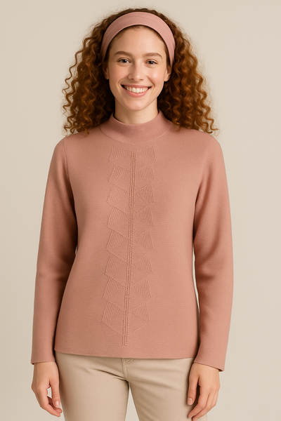 MAGLIONE DONNA RIVA TRICOT GIROCOLLO MOTIVO AL CENTRO LANA ART. B315611