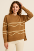 MAGLIONE DONNA TENEREZZA GIROCOLLO RIGHE LUREX  SPACCHI ART. 21326