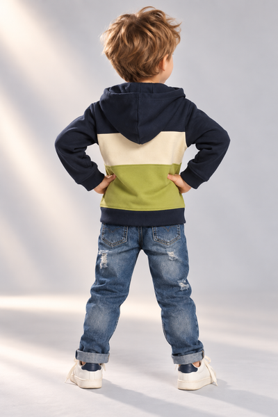 FELPA NEONATO ZIPPY CAPPUCCIO FELPATA  FULL ZIP TASCHE ART. ZBBAP0201-26012