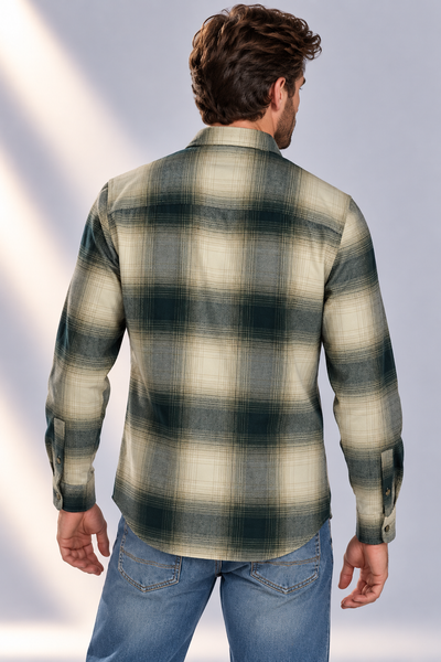 CAMICIA UOMO LEE FLANELLA SCOZZESE BOTTONI TASCHINO LOGO COTONE ART. LEESURE SHIRT PONDEROSA PINE