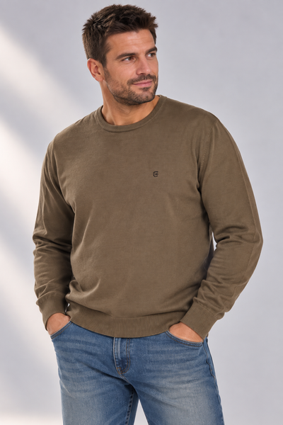 MAGLIONE UOMO COVERI TAGLIE OVER GIROCOLLO BASICO LOGO VISCOSA ART. OTR1765