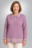 MAGLIONE DONNA ANNALISA BINETTI TAGLIE OVER POLO BOTTONI LUREX ART. 2510 OVER