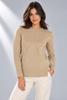 MAGLIONE DONNA VALERIE GIROCOLLO LAVORATO SPACCHI LANA MERINO EXTRAFINE ART.1122