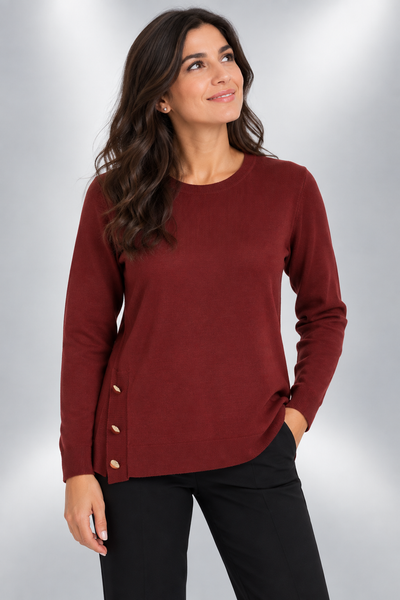 MAGLIONE DONNA COVERI GIROCOLLO SPACCO BOTTONI  ART. DC1209