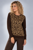 MAGLIONE DONNA COVERI GIROCOLLO ANIMALIER LUREX VISCOSA ART. DC1253