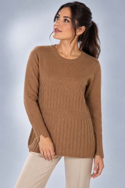 MAGLIONE DONNA GAIA B GIROCOLLO LAVORATO VISCOSA ART. 320