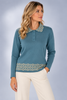 MAGLIONE DONNA ANNALISA BINETTI POLO BOTTONI LAVORATA MISTO LANA ART.2502