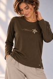 MAGLIA DONNA CAMPAGNOLO MANICA LUNGA GIROCOLLO STAMPA SPACCHI JERSEY COTONE ART.2K9646