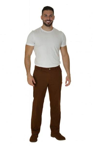 PANTALONE UOMO RAGAZZO COTONE ELASTICIZZATO CLASSICO MARCA LUIGI MORINI ART. MANNHEIM 4101