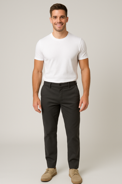 PANTALONE UOMO ZIP BOTTONE TASCHE ELASTICO REGOLARE MARCA LUIGI MORINI ART. 39-4280