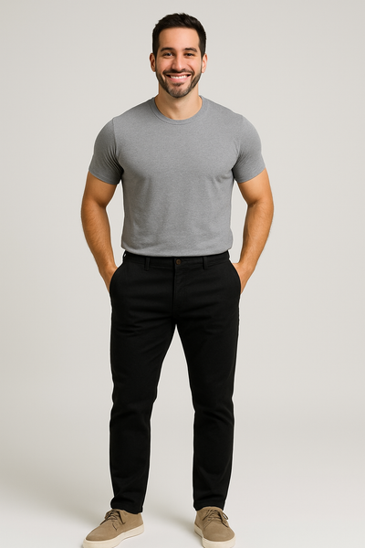 PANTALONE UOMO ZIP BOTTONE GANCIO TASCHE MARCA BUGATTI ART.46228