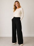 PANTALONI DONNA RAGAZZA PALAZZO BOTTONE CERNIERA TASCHE  ELASTICO MARCA GRIFFAI ART. 4808