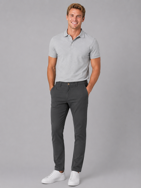 PANTALONI UOMO ZIP BOTTONE CINQUE TASCHE SLIM MARCA PI.ZETA.ONE ART.21/310035