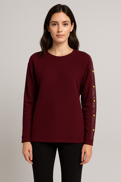 MAGLIA DONNA RAGAZZA COSTINE INSERTI BOTTONI MARCA BARBARELLA ART. 527M