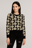 MAGLIONE DONNA GIROCOLLO POLSNI FASCIA FANTASIA MORBIDO CALDO MARCA CAVALLERI BARBARELLA ART.7238