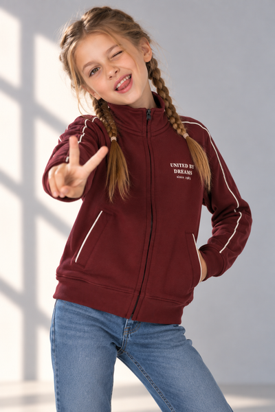 FELPA RAGAZZA LOSAN FULL ZIP TASCHE POLSINI JERSEY PESANTE ART. L26WG0512