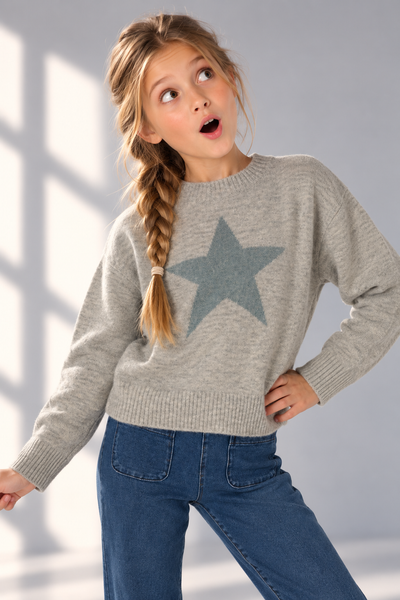 MAGLIONE RAGAZZA LOSAN GIROCOLLO STELLA CROPPED ART. L26WG0403