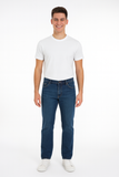 JEANS UOMO ZIP BOTTONE CINQUE TASCHE SCURO MARCA WAMPUM ART.11704-1E14