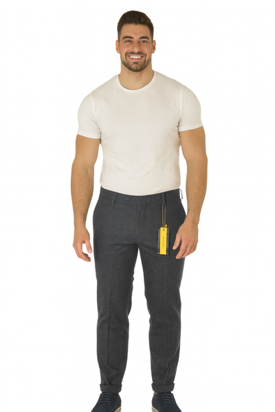 PANTALONI UOMO RAGAZZO TASCHE ZIP BOTTONE SLIM FIT A&P BIANCHI ART. 03322