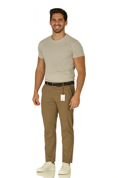 PANTALONE UOMO ZIP BOTTONI TASCHE SLIM FIT MARCA PI.ZETA.ONE ART.PZV21-21235