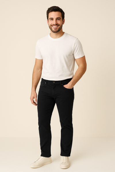 JEANS UOMO ZIP BOTTONE TASCHE SLIM SCURO MARCA WAMPUM ART.11842-1E85