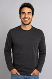 T-SHIRT UOMO COTONE GIROCOLLO MANICA LUNGA GARZATA STAMPA MARCA COVERI ART. TJ3560