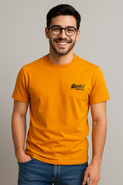 T-SHIRT MAGLIETTA UOMO RAGAZZO GIROCOLLO COTONE RICAMO LOGO MARCA SUPERDRY ART. M1011796A