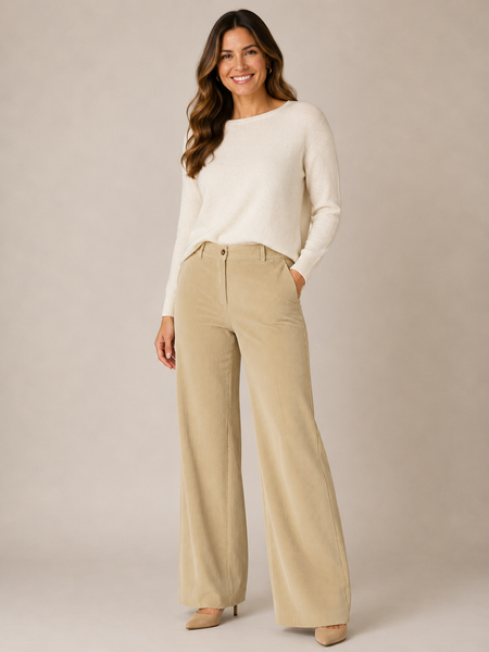 PANTALONE DONNA RAGAZZA PALAZZO VELLUTO ELASTICO MARCA GRIFFAI ART. 5061