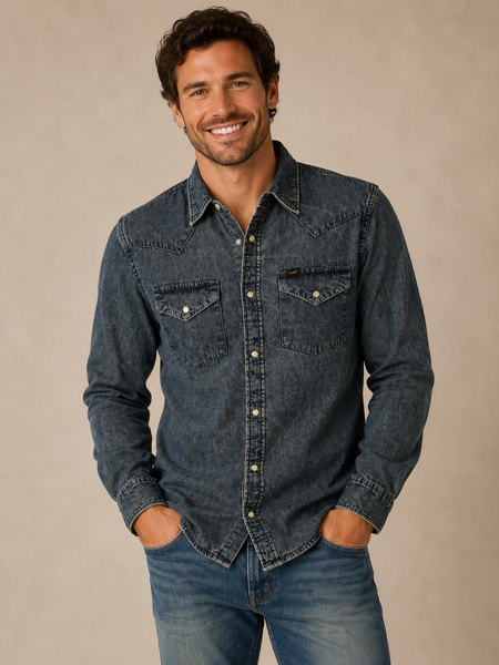 CAMICIA UOMO RAGAZZO JEANS TASCHINI MARCA LEE ART. 112355743 AURA