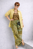PANTALONE DONNA GIGLIOROSSO TAGLIE OVER PALAZZO FANTASIA ELASTICO VISCOSA ART. 26131
