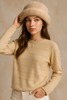 MAGLIONE DONNA ELEONORA DELBONO GIROCOLLO LAVORAZIONE A RIGHE LANA ART. DA465